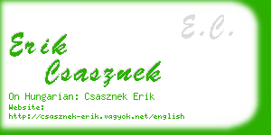 erik csasznek business card